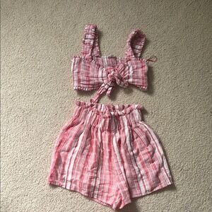 MARBLE Red and White Striped Set